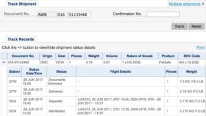 Track your Biewer Puppy on the Airplane